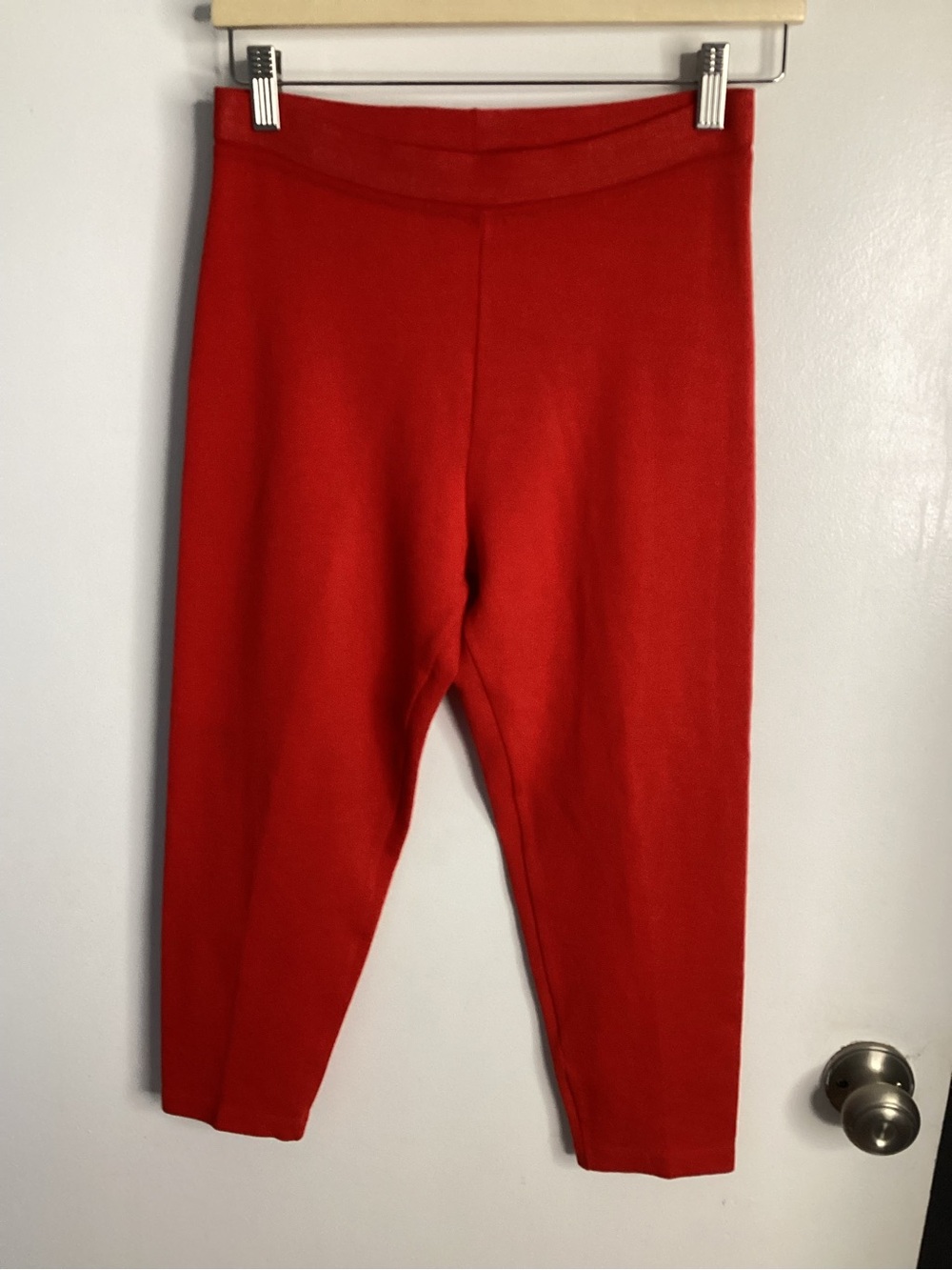 Vintage Donna Karan New York Red Knitwear Cropped Leggings M